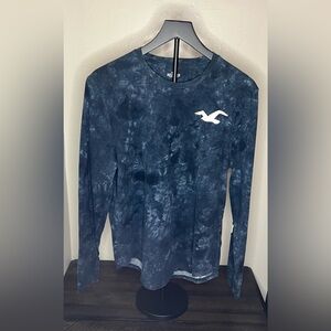 Hollister Navy Tie-Dye Long Sleeve Tee